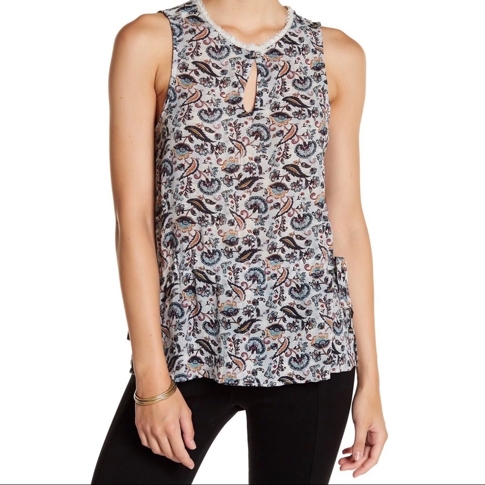 NWT Susina Lace Keyhole Floral Tank Sz Small